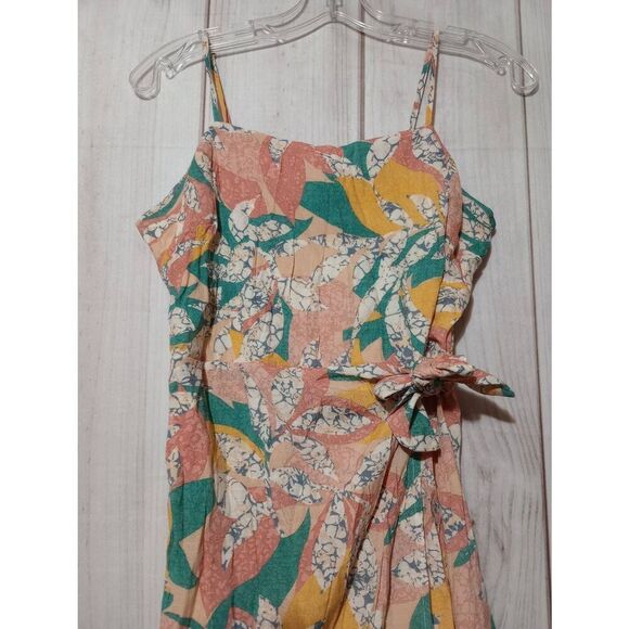 Nine West Dress Ladies Small Spaghetti‎ Strap Mini Yellow Turquoise - Picture 3 of 7